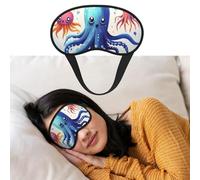 Eye Mask for Sleeping Breathable Light Blocking Sleep Mask Colorful Squid Octopus Night Blindfold Soft Comfortable Night Eye Sleep Shade Cover for Men Women Eye Cover for Home Nap