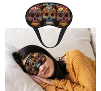 Eye Mask for Sleeping Breathable Light Blocking Sleep Mask Colorful Sugar Skulls Night Blindfold Soft Comfortable Night Eye Sleep Shade Cover for Men Women Eye Cover for Home Nap