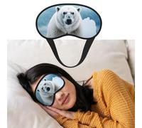 Eye Mask for Sleeping Breathable Light Blocking Sleep Mask Cool Animal White Polar Bear Night Blindfold Soft Comfortable Night Eye Sleep Shade Cover for Men Women Eye Cover for Home Nap