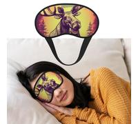 Eye Mask for Sleeping Breathable Light Blocking Sleep Mask Cool Moose Night Blindfold Soft Comfortable Night Eye Sleep Shade Cover for Men Women Eye Cover for Home Nap