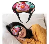 Eye Mask for Sleeping Breathable Light Blocking Sleep Mask Cupcake Night Blindfold Soft Comfortable Night Eye Sleep Shade Cover for Men Women Eye Cover for Home Nap