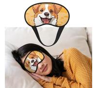 Eye Mask for Sleeping Breathable Light Blocking Sleep Mask Cute Corgi Dog Night Blindfold Soft Comfortable Night Eye Sleep Shade Cover for Men Women Eye Cover for Home Nap