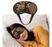 Eye Mask for Sleeping Breathable Light Blocking Sleep Mask Deer on Brown Background Night Blindfold Soft Comfortable Night Eye Sleep Shade Cover for Men Women Eye Cover for Home Nap