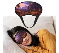 Eye Mask for Sleeping Breathable Light Blocking Sleep Mask Fantasy Town Night Blindfold Soft Comfortable Night Eye Sleep Shade Cover for Men Women Eye Cover for Home Nap