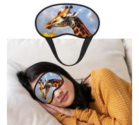 Eye Mask for Sleeping Breathable Light Blocking Sleep Mask Giraffe and Sunflower Night Blindfold Soft Comfortable Night Eye Sleep Shade Cover for Men Women Eye Cover for Home Nap