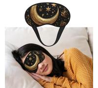 Eye Mask for Sleeping Breathable Light Blocking Sleep Mask Golden Stars and Moon Night Blindfold Soft Comfortable Night Eye Sleep Shade Cover for Men Women Eye Cover for Home Nap
