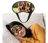 Eye Mask for Sleeping Breathable Light Blocking Sleep Mask Happy German Shepherd Night Blindfold Soft Comfortable Night Eye Sleep Shade Cover for Men Women Eye Cover for Home Nap