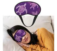 Eye Mask for Sleeping Breathable Light Blocking Sleep Mask Hawaii with Purple sea Turtle Night Blindfold Soft Comfortable Night Eye Sleep Shade Cover for Men Women Eye Cover for Home Nap