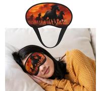 Eye Mask for Sleeping Breathable Light Blocking Sleep Mask Horses Red Glowing Clouds Night Blindfold Soft Comfortable Night Eye Sleep Shade Cover for Men Women Eye Cover for Home Nap