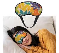 Eye Mask for Sleeping Breathable Light Blocking Sleep Mask Multicolor Leaves Night Blindfold Soft Comfortable Night Eye Sleep Shade Cover for Men Women Eye Cover for Home Nap
