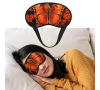 Eye Mask for Sleeping Breathable Light Blocking Sleep Mask Orange Butterfly Night Blindfold Soft Comfortable Night Eye Sleep Shade Cover for Men Women Eye Cover for Home Nap