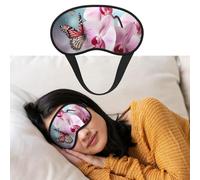 Eye Mask for Sleeping Breathable Light Blocking Sleep Mask Orchid Flower Butterfly Soft Fresh Spring Night Blindfold Soft Comfortable Night Eye Sleep Shade Cover for Men Women Eye Cover for Home Nap