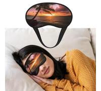 Eye Mask for Sleeping Breathable Light Blocking Sleep Mask Palm Tree Sunset Beach Night Blindfold Soft Comfortable Night Eye Sleep Shade Cover for Men Women Eye Cover for Home Nap
