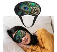 Eye Mask for Sleeping Breathable Light Blocking Sleep Mask Peacock Feather Night Blindfold Soft Comfortable Night Eye Sleep Shade Cover for Men Women Eye Cover for Home Nap