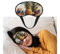 Eye Mask for Sleeping Breathable Light Blocking Sleep Mask Pineapple Fruit Sunglasses Sand Beach Night Blindfold Soft Comfortable Night Eye Sleep Shade Cover for Men Women Eye Cover for Home Nap