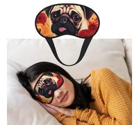 Eye Mask for Sleeping Breathable Light Blocking Sleep Mask Pug Flower Night Blindfold Soft Comfortable Night Eye Sleep Shade Cover for Men Women Eye Cover for Home Nap