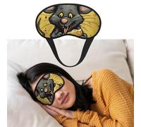 Eye Mask for Sleeping Breathable Light Blocking Sleep Mask Rat Eats a Piece of Cheese Night Blindfold Soft Comfortable Night Eye Sleep Shade Cover for Men Women Eye Cover for Home Nap