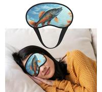 Eye Mask for Sleeping Breathable Light Blocking Sleep Mask Safflower Flying Fish Night Blindfold Soft Comfortable Night Eye Sleep Shade Cover for Men Women Eye Cover for Home Nap