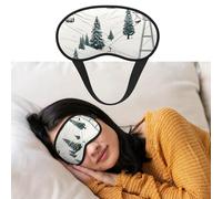 Eye Mask for Sleeping Breathable Light Blocking Sleep Mask Ski Lift with Fir Tree Night Blindfold Soft Comfortable Night Eye Sleep Shade Cover for Men Women Eye Cover for Home Nap