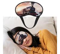 Eye Mask for Sleeping Breathable Light Blocking Sleep Mask Steam Train Depart Sunset Night Blindfold Soft Comfortable Night Eye Sleep Shade Cover for Men Women Eye Cover for Home Nap