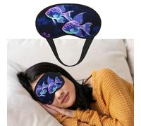 Eye Mask for Sleeping Breathable Light Blocking Sleep Mask Two Blue Fish Night Blindfold Soft Comfortable Night Eye Sleep Shade Cover for Men Women Eye Cover for Home Nap