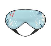 Eye Mask for Sleeping, Christmas Blue Pine Needles Sleep Mask with Adjustable Strap
