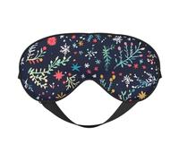 Eye Mask for Sleeping, Christmas Colorful Pine Needles Sleep Mask with Adjustable Strap
