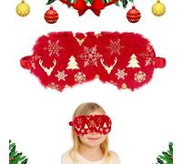Eye Mask for Sleeping, Christmas Reindeer Eye Masks Snowflake Soft Plush Sleep Mask Novelty Blindfold Eye Cover for Women Men Girls Kids Night Nap Travel Meditation A7MLYZ