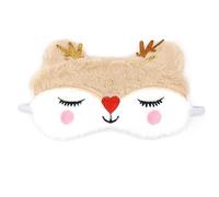 Eye Mask for Sleeping, Christmas Reindeer Eye Masks Soft Fluffy Plush Sleep Mask Novelty Blindfold Breathable Silk Eye Cover for Women Men Girls Kids Night Nap Travel Meditation A7DWMRYZ (Deer)