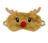 Eye Mask for Sleeping, Christmas Reindeer Eye Masks Soft Fluffy Plush Sleep Mask Novelty Blindfold Breathable Silk Eye Cover for Women Men Girls Kids Night Nap Travel Meditation A7DWMRYZ (Brown)