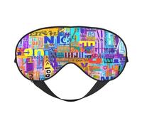 Eye Mask for Sleeping, Colored Graffiti Letters Sleep Mask with Adjustable Strap
