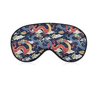 Eye Mask for Sleeping Compatible with Cool Japanes Dragons Sleep Masks for Women Men, Light Blocking Sleeping Mask, Breathable Sleep Eye Mask with Adjustable Elastic Strap for Flight Nap