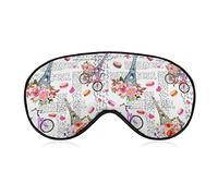 Eye Mask for Sleeping Compatible with Flowers Bicycle Eiffel Tower Sleep Masks for Women Men, Light Blocking Sleeping Mask, Breathable Sleep Eye Mask with Adjustable Elastic Strap for Flight Nap