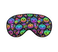 Eye Mask for Sleeping Compatible with Halloween Pumpkin Trippy Mushroom Sleep Masks for Women Men, Light Blocking Sleeping Mask, Breathable Sleep Eye Mask with Adjustable Elastic Strap for Flight Nap