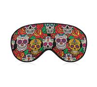 Eye Mask for Sleeping Compatible with Mexican Day Dead Rose Sugar Skulls Sleep Masks for Women Men, Light Blocking Sleeping Mask, Sleep Eye Mask with Adjustable Elastic Strap for Flight Nap