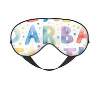 Eye Mask for Sleeping, Cute Watercolor Letters Print Sleep Mask with Adjustable Strap