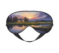 Eye Mask for Sleeping, Lakeside Scenery Sleep Mask with Adjustable Strap