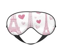 Eye Mask for Sleeping, Love Heart Line Paris Tower Sleep Mask with Adjustable Strap