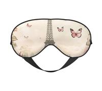 Eye Mask for Sleeping, Pink Butterfly Flower Paris Tower Sleep Mask with Adjustable Strap