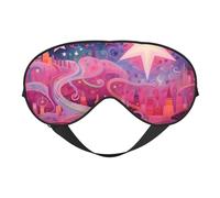 Eye Mask for Sleeping, Pink Magic Art Star City Sleep Mask with Adjustable Strap