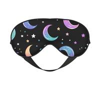 Eye Mask for Sleeping, Purple Moon Star Print Sleep Mask with Adjustable Strap