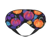 Eye Mask for Sleeping, Purple Orange Halloween Pumpkin Sleep Mask with Adjustable Strap