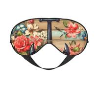 Eye Mask for Sleeping, Retro Wooden Nautical Anchor Flower Sleep Mask with Adjustable Strap