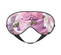 Eye Mask for Sleeping, Rose Cake Print Sleep Mask with Adjustable Strap