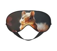 Eye Mask for Sleeping, Watercolor Cake Squirrel Sleep Mask with Adjustable Strap