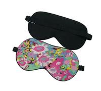 Eye Mask Pure Silk Sleep Eye Mask Floral Pattern Silk Eyeshade Soft Blindfold Travel Relax Aid Adjustable Multicolor(NO.5)