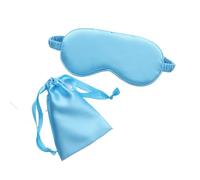 Eye Mask Silk Sleeping Eye Mask with Carrying Pouch Bag Travel Sleep Eyeshade for Women Man Nap Cover Comfortable Patch Help Rest(Sky Blue)