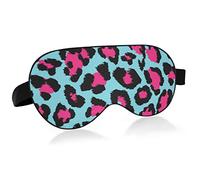 Eye Mask, Soft Comfortable Sleep Mask Blue Pink Leopard Print Lightweight Blackout with Adjustable Velcro Strap, Travel Sleep Yoga Nap Blocks Light for Women Men