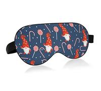 Eye Mask, Soft Comfortable Sleep Mask Christmas Gnomes Cane Candy Lightweight Blackout with Adjustable Velcro Strap, Travel Sleep Yoga Nap Blocks Light for Women Men