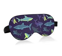 Eye Mask, Soft Comfortable Sleep Mask, Lightweight Colorful Vintag Shark Blackout Eye Cover Travel Sleep Yoga Nap Blocks Light for Women Men